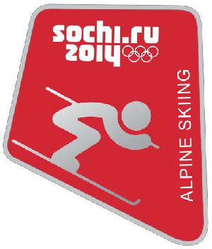 Значок «Пиктограммы Сочи 2014. Лыжные виды спорта - Горные лыжи»
