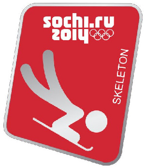 Значок «Пиктограммы Сочи 2014. Санные виды спорта - Скелетон»