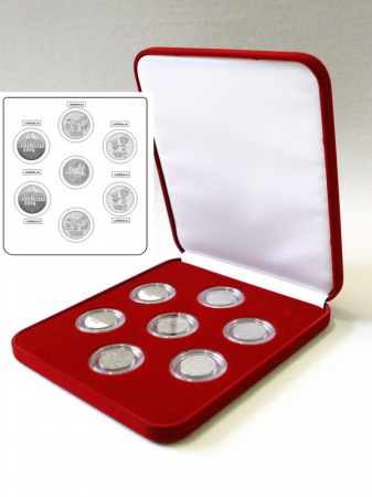 Футляр (191х221х44 мм) на 7 монет Сочи-2014 в капсулах (диаметр 44 мм)