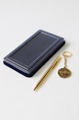 Флокированная упаковка под подарочный набор (ручка и брелок)