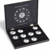 Футляр деревянный Volterra Uno (304х244х31 мм) для 12 серебряных монет в оригинальных капсулах (1 oz Lunar III). Leuchtturm, 364640
