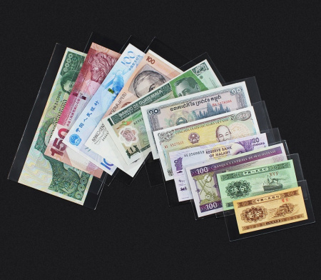 Чехлы для банкнот №1 (110х55 мм), прозрачные. Упаковка 50 шт. PCCB MINGT, 801940