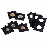 Холдеры для монет d-17,5 мм, самоклеющиеся (упаковка 25 шт). Чёрные. Leuchtturm, 345539