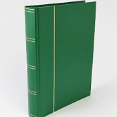 Альбом для марок (кляссер BASIC). A4. 30 листов (60 страниц) из чёрного картона с промежуточными листами из пергамина. Зелёный. Leuchtturm, 341747 / 317806