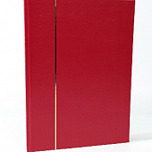 Альбом для марок (кляссер BASIC). A4. 16 листов (32 страницы) из чёрного картона с промежуточными листами из пергамина. Красный. Leuchtturm, 325381