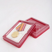 Сувенирная упаковка (99х129х19 мм) под медаль РФ d-32 мм и удостоверение (81х112х6 мм) (цветной пластик)