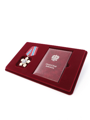 Планшет M (146х236х12 мм) под орден с пятиугольной колодкой и удостоверение (81х112х8 мм) Планшет M (146х236х12 мм) под орден с пятиугольной колодкой и удостоверение (81х112х8 мм)