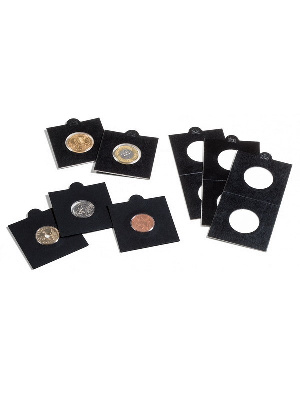Холдеры для монет d-37,5 мм, самоклеющиеся (упаковка 25 шт). Чёрные. Leuchtturm, 345693