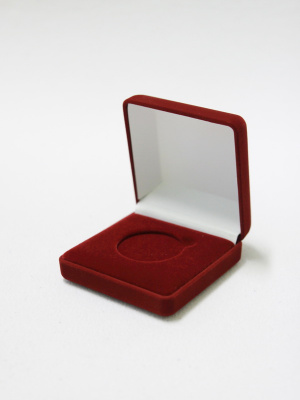 Футляр (92х92х40 мм) для монет, медалей (диаметр 45 мм, глубина 3 мм)