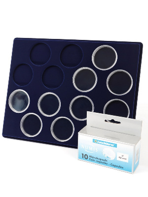 Планшет S (234х296х12 мм) для 14 монет в капсулах CAPS 48 Leuchtturm. Диаметр ячейки 54 мм Планшет S (234х296х12 мм) для 14 монет в капсулах CAPS 48 Leuchtturm. Диаметр ячейки 54 мм