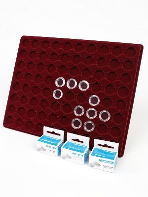 Планшет S (234х296х12 мм) для 80 монет в капсулах CAPS 16, 16,5 и 17 мм Leuchtturm. Диаметр ячейки 22,5 мм Планшет S (234х296х12 мм) для 80 монет в капсулах CAPS 16, 16,5 и 17 мм Leuchtturm. Диаметр ячейки 22,5 мм