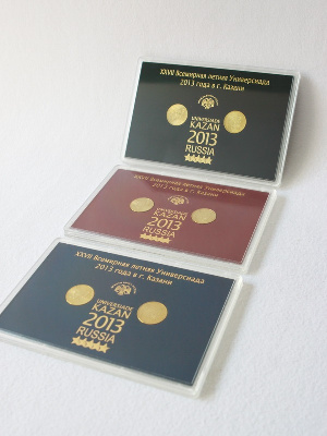 Подарочный набор «XXVII Всемирная летняя Универсиада 2013 года в г. Казани», (русский текст), Вид 4 (в пластике) Подарочный набор «XXVII Всемирная летняя Универсиада 2013 года в г. Казани», (русский текст), Вид 4 (в пластике)