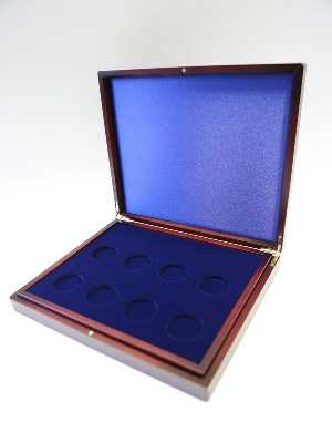 Футляр деревянный Volterra Duo (344х267х50 мм) для 8 золотых и 19 серебряных монет Сочи-2014. 2 уровня