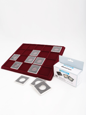 Планшет S (234х296х12 мм)  для 20 монет в капсулах «Quadrum» (50х50х6 мм) Планшет S (234х296х12 мм)  для 20 монет в капсулах «Quadrum» (50х50х6 мм)