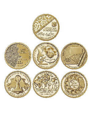 Набор из 7 монет серии «Американские инновации» (American Innovation $1 Coin Program). 2018-2020 год