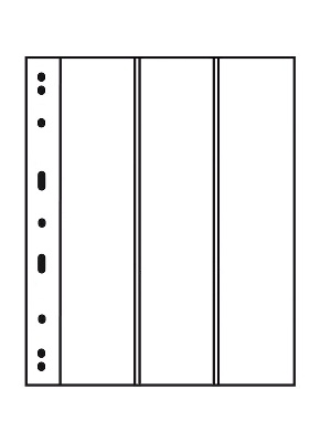 Лист-обложка VARIO 3VC (216х280 мм) из прозрачного пластика на 3 вертикальные ячейки (57х272 мм). Leuchtturm, 311773/1