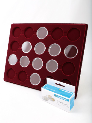 Планшет S (234х296х12 мм) для 20 монет в капсулах CAPS 36 и 37 Leuchtturm. Диаметр ячейки 42,5 мм Планшет S (234х296х12 мм) для 20 монет в капсулах CAPS 36 и 37 Leuchtturm. Диаметр ячейки 42,5 мм