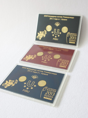 Подарочный набор «XXVII Всемирная летняя Универсиада 2013 года в г. Казани», (русско-английский текст), Вид 5 (в пластике) Подарочный набор «XXVII Всемирная летняя Универсиада 2013 года в г. Казани», (русско-английский текст), Вид 5 (в пластике)