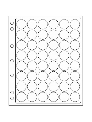 Листы-обложки ENCAP из прозрачного пластика для монет в капсулах CAPS 22/23 мм Leuchtturm. Диаметр ячейки 29,5 мм. Упаковка из 2 листов. Leuchtturm, 343208