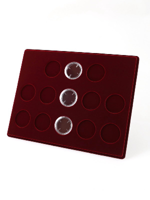 Планшет S (234х296х12 мм) для монет в капсулах d-44 мм (13 ячеек) Планшет S (234х296х12 мм) для монет в капсулах d-44 мм (13 ячеек)