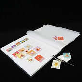 Альбом для марок (кляссер BASIC). A4. 8 листов (16 страниц) из белого картона с промежуточными листами из пергамина. Чёрный. Leuchtturm, 318548