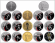 Футляр кожзам Sapfir S (298х237х33 мм) для 3 золотых и 14 серебряных монет «Футбол 2018» в капсулах