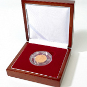 Деревянный футляр (100х94х34 мм) для одной монеты, медали в капсуле (диаметр 44 мм)