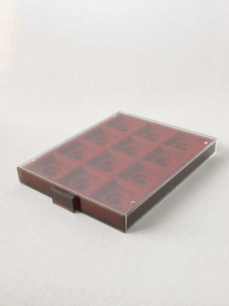 Кассета XL на 12 ячеек (62х62х10 мм) (под знаки с винтом), светло-бордовый  Кассета XL на 12 ячеек (62х62х10 мм) (под знаки с винтом), светло-бордовый