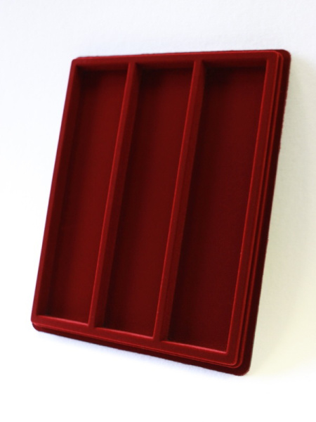 Планшет S (243х304х21 мм) на 3 ячейки (63х267х16 мм), тёмно-бордовый Планшет S (243х304х21 мм) на 3 ячейки (63х267х16 мм), тёмно-бордовый