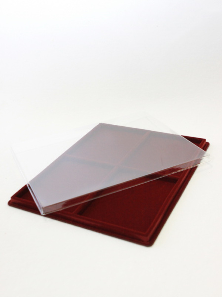 Планшет S (234х296х12 мм) на 4 ячейки (103х134х9 мм), тёмно-бордовый Планшет S (234х296х12 мм) на 4 ячейки (103х134х9 мм), тёмно-бордовый