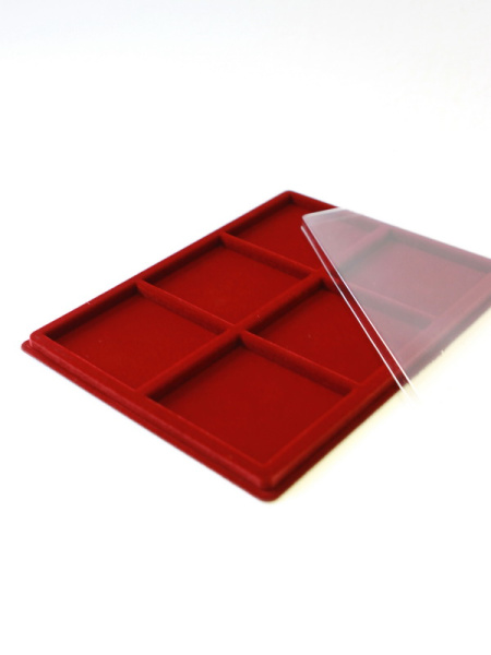 Планшет S (234х296х12 мм) на 6 ячеек (85х96х9 мм), тёмно-бордовый Планшет S (234х296х12 мм) на 6 ячеек (85х96х9 мм), тёмно-бордовый