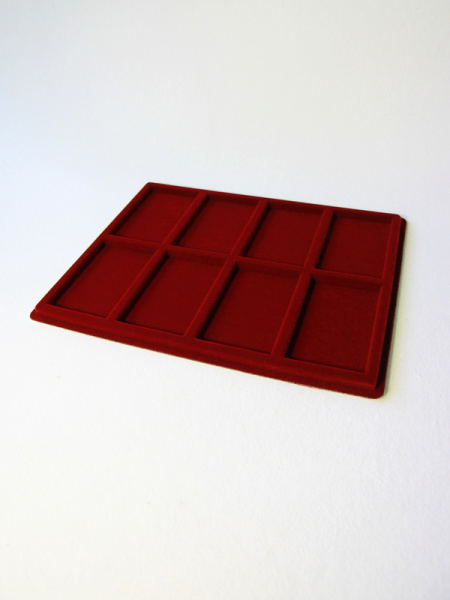 Планшет S (234х296х12 мм) на 8 ячеек (98х60х8 мм), тёмно-бордовый Планшет S (234х296х12 мм) на 8 ячеек (98х60х8 мм), тёмно-бордовый