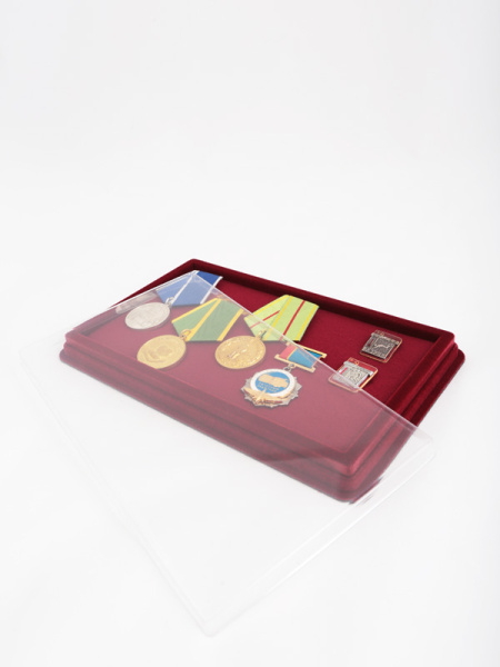 Планшет M (150х239х20 мм) на 1 ячейку (118х207х16 мм) с поролоновой вставкой, тёмно-бордовый Планшет M (150х239х20 мм) на 1 ячейку (118х207х16 мм) с поролоновой вставкой, тёмно-бордовый