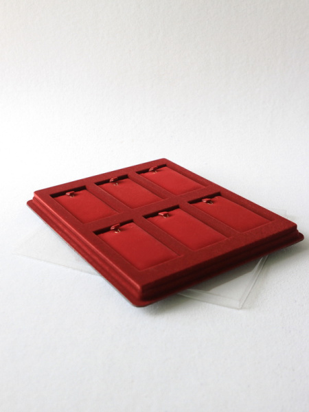 Планшет S (243х304х21 мм) на 6 ячеек (55х105х9 мм) (с флокированными вставками), тёмно-бордовый Планшет S (243х304х21 мм) на 6 ячеек (55х105х9 мм) (с флокированными вставками), тёмно-бордовый