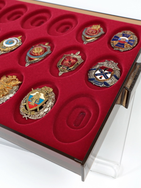 Кассета XL на 18 ячеек (63х40х7 мм) (под знаки с винтом), овалы, светло-бордовый  Кассета XL на 18 ячеек (63х40х7 мм) (под знаки с винтом), овалы, светло-бордовый