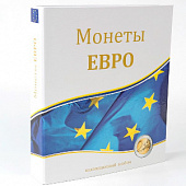 Иллюстрированная папка-переплёт «Монеты евро» (без листов) формата OPTIMA. СомС, Россия