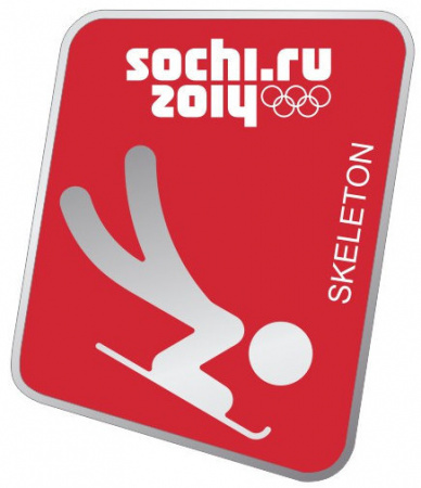 Значок «Пиктограммы Сочи 2014. Санные виды спорта - Скелетон»