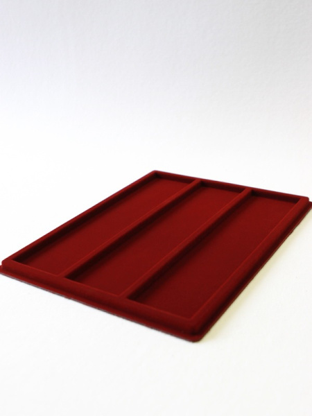 Планшет S (234х296х12 мм) на 3 ячейки (63х267х8 мм), тёмно-бордовый Планшет S (234х296х12 мм) на 3 ячейки (63х267х8 мм), тёмно-бордовый