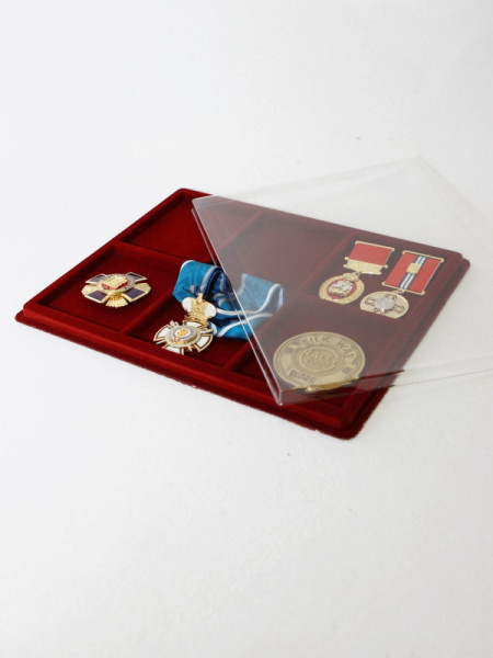 Планшет S (234х296х12 мм) на 6 ячеек (85х96х9 мм), тёмно-бордовый Планшет S (234х296х12 мм) на 6 ячеек (85х96х9 мм), тёмно-бордовый