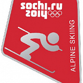 Значок «Пиктограммы Сочи 2014. Лыжные виды спорта - Горные лыжи»
