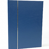 Альбом для марок (кляссер BASIC). A4. 16 листов (32 страницы) из чёрного картона с промежуточными листами из пергамина. Синий. Leuchtturm, 325381