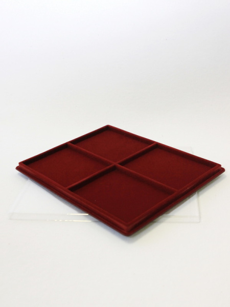 Планшет S (234х296х12 мм) на 4 ячейки (103х134х9 мм), тёмно-бордовый Планшет S (234х296х12 мм) на 4 ячейки (103х134х9 мм), тёмно-бордовый