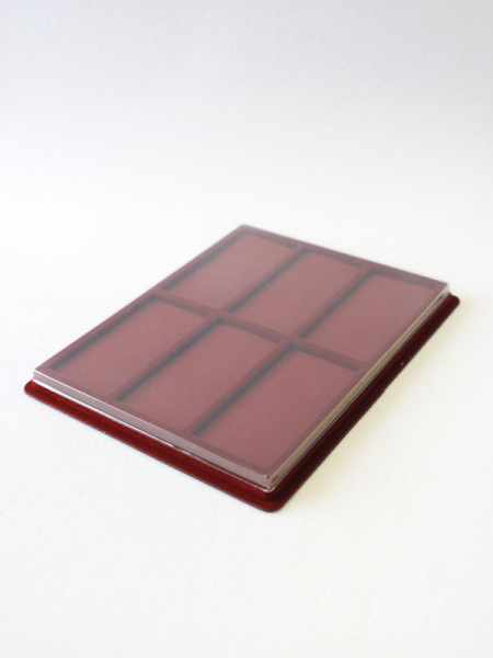 Планшет S (243х304х21 мм) на 6 ячеек (63х128х18 мм) (с поролоновой вставкой), тёмно-бордовый Планшет S (243х304х21 мм) на 6 ячеек (63х128х18 мм) (с поролоновой вставкой), тёмно-бордовый