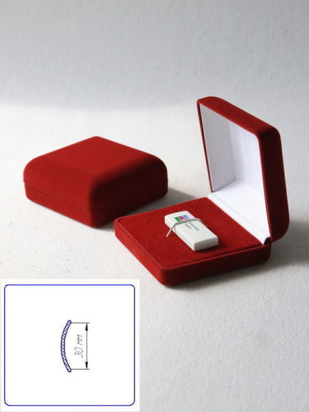 Футляр (92х92х40 мм) с резинкой (30 мм), светло-бордовый Футляр (92х92х40 мм) с резинкой (30 мм), светло-бордовый