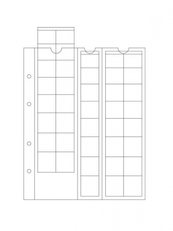 Листы-обложки OPTIMA EURO (202х252 мм) из прозрачного пластика на 40 ячеек (для пяти наборов монет Евро). Упаковка из 5 листов. Leuchtturm, 308740