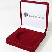 Футляр (92х92х40 мм) для монеты в капсуле (диаметр 58 мм), логотип Банк России