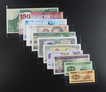 Чехлы для банкнот №7.5 (180х85 мм), прозрачные. Упаковка 50 шт. PCCB MINGT, 801948