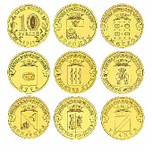 Набор из 8 монет серии «Города Воинской Славы», 2012 года