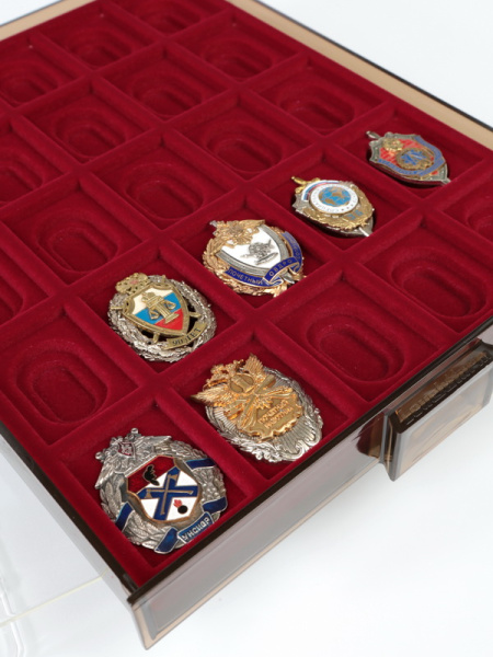 Кассета XL на 25 ячеек (37х50х6 мм) (под знаки с винтом), светло-бордовый  Кассета XL на 25 ячеек (37х50х6 мм) (под знаки с винтом), светло-бордовый